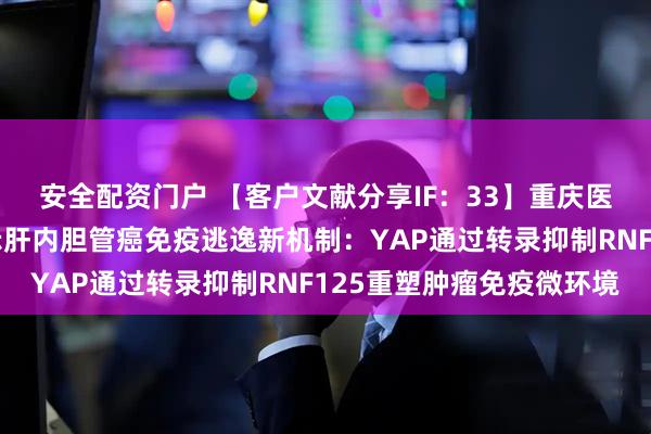 安全配资门户 【客户文献分享IF：33】重庆医科大学赵金秋团队揭示肝内胆管癌免疫逃逸新机制：YAP通过转录抑制RNF125重塑肿瘤免疫微环境